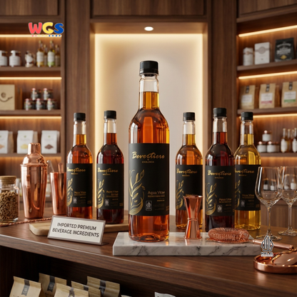 Bevertiere Excelencia Aqua Vitae Syrup 750ml - Sirup Rasa Whiskey untuk Mocktail, Soda & Minuman Kekinian