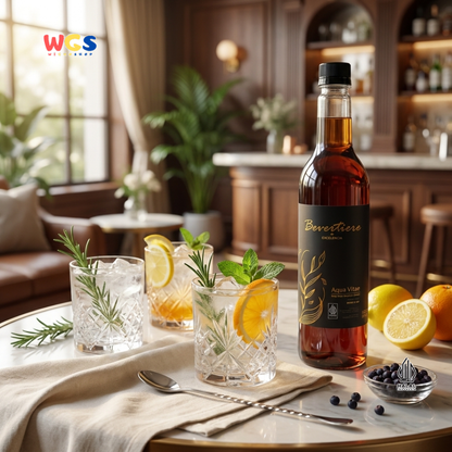 Bevertiere Excelencia Aqua Vitae Syrup 750ml - Sirup Rasa Whiskey untuk Mocktail, Soda & Minuman Kekinian