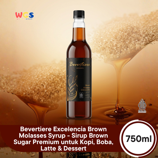 Bevertiere Excelencia Brown Molasses Rum Flavour Syrup 750ml - Sirup Brown Sugar Rasa Rum untuk Kopi, Boba & Latte