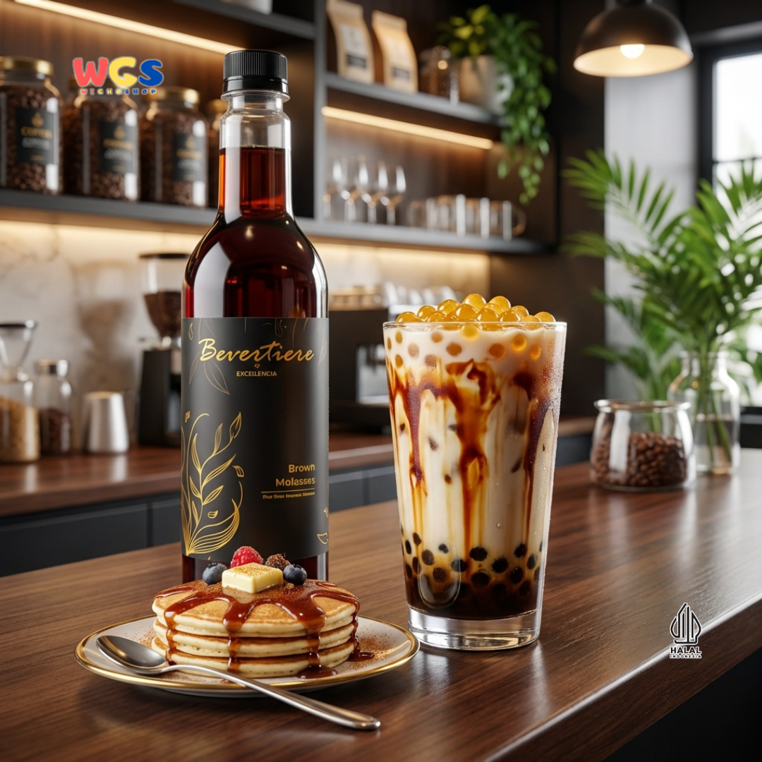 Bevertiere Excelencia Brown Molasses Rum Flavour Syrup 750ml - Sirup Brown Sugar Rasa Rum untuk Kopi, Boba & Latte