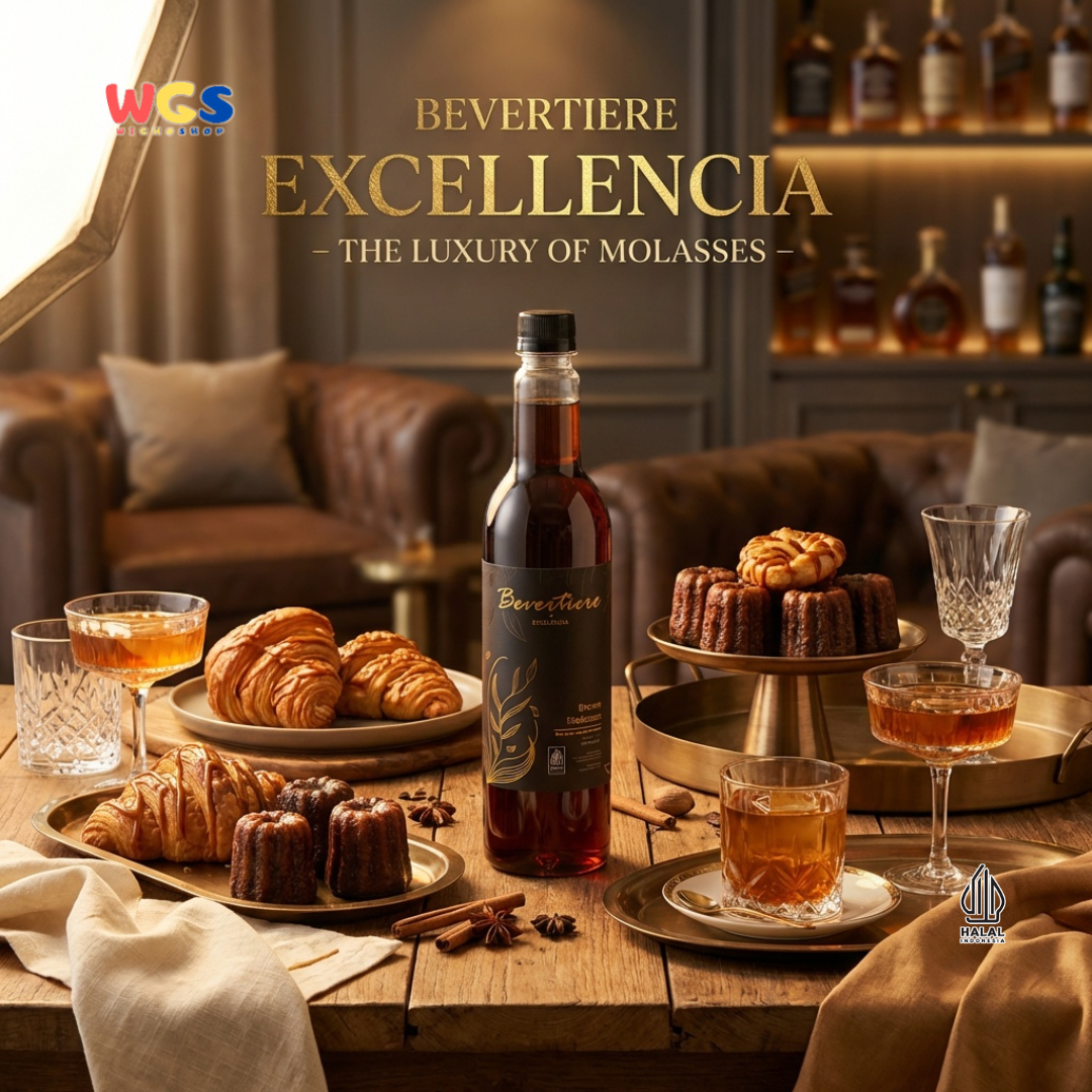 Bevertiere Excelencia Brown Molasses Rum Flavour Syrup 750ml - Sirup Brown Sugar Rasa Rum untuk Kopi, Boba & Latte