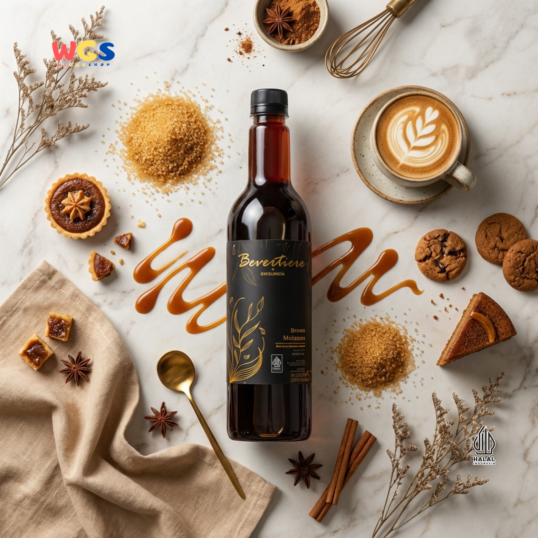 Bevertiere Excelencia Brown Molasses Rum Flavour Syrup 750ml - Sirup Brown Sugar Rasa Rum untuk Kopi, Boba & Latte