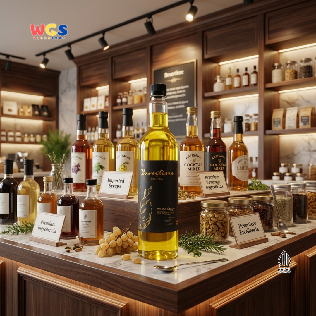 Bevertiere Excelencia White Grape Wine Flavour Syrup 750ml - Sirup Anggur Putih Rasa Wine untuk Soda, Tea, Yakult & Mocktail
