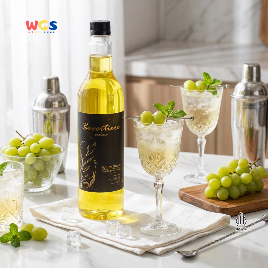 Bevertiere Excelencia White Grape Wine Flavour Syrup 750ml - Sirup Anggur Putih Rasa Wine untuk Soda, Tea, Yakult & Mocktail