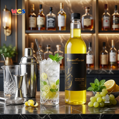 Bevertiere Excelencia White Grape Wine Flavour Syrup 750ml - Sirup Anggur Putih Rasa Wine untuk Soda, Tea, Yakult & Mocktail
