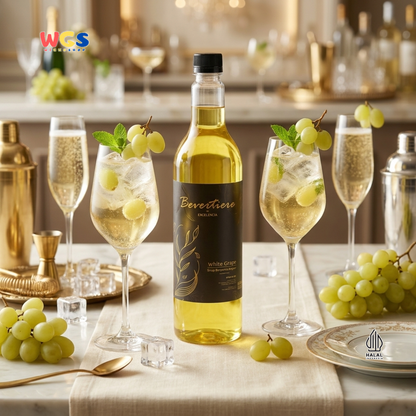 Bevertiere Excelencia White Grape Wine Flavour Syrup 750ml - Sirup Anggur Putih Rasa Wine untuk Soda, Tea, Yakult & Mocktail