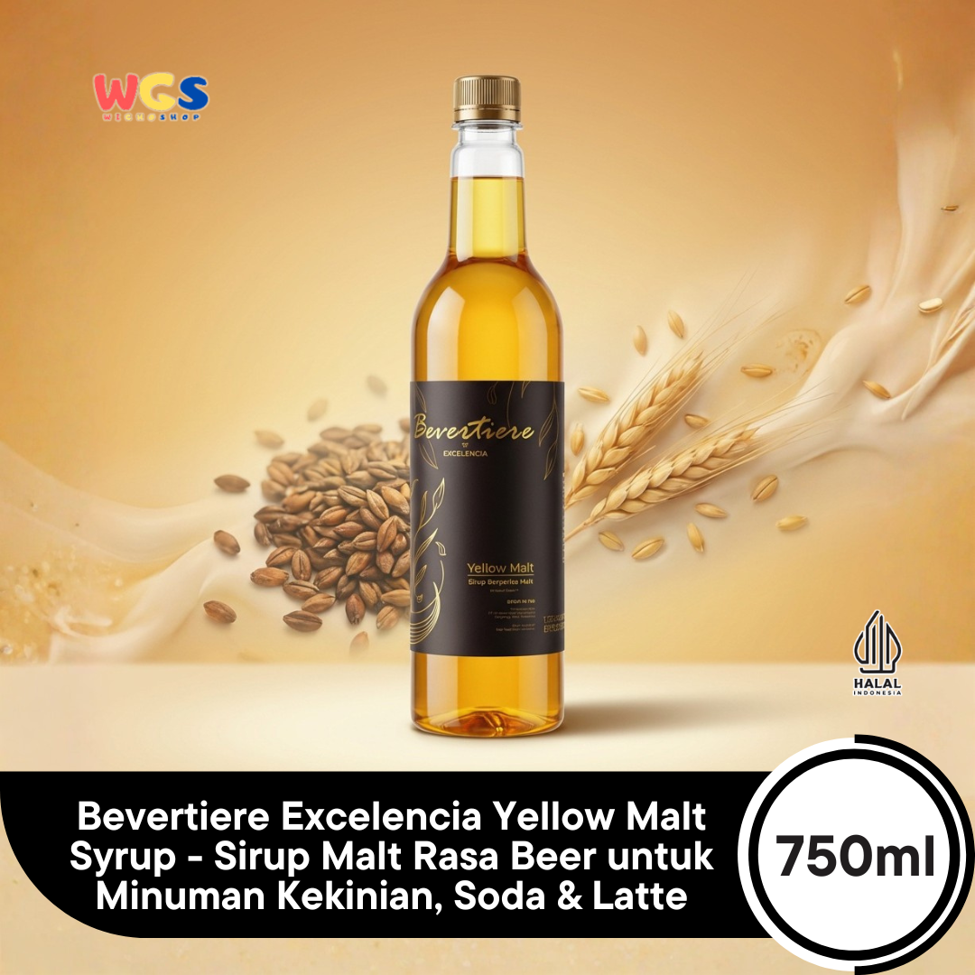 Bevertiere Excelencia Yellow Malt Syrup 750ml - Sirup Malt Rasa Beer untuk Minuman Kekinian, Soda & Latte