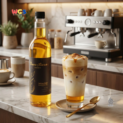 Bevertiere Excelencia Yellow Malt Syrup 750ml - Sirup Malt Rasa Beer untuk Minuman Kekinian, Soda & Latte