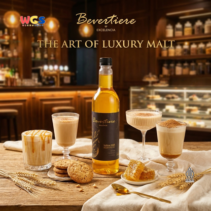 Bevertiere Excelencia Yellow Malt Syrup 750ml - Sirup Malt Rasa Beer untuk Minuman Kekinian, Soda & Latte