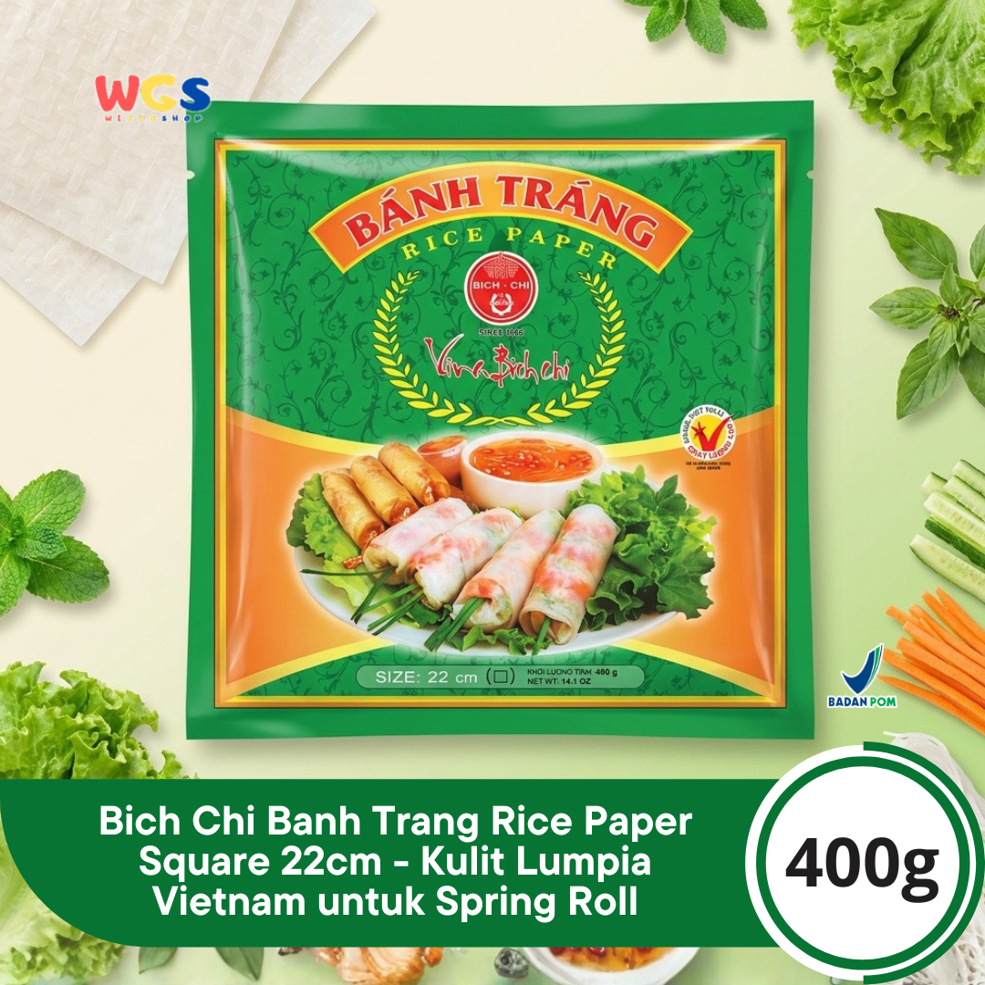 Bich Chi Banh Trang Rice Paper Square 22cm 400g - Kulit Lumpia Vietnam untuk Spring Roll