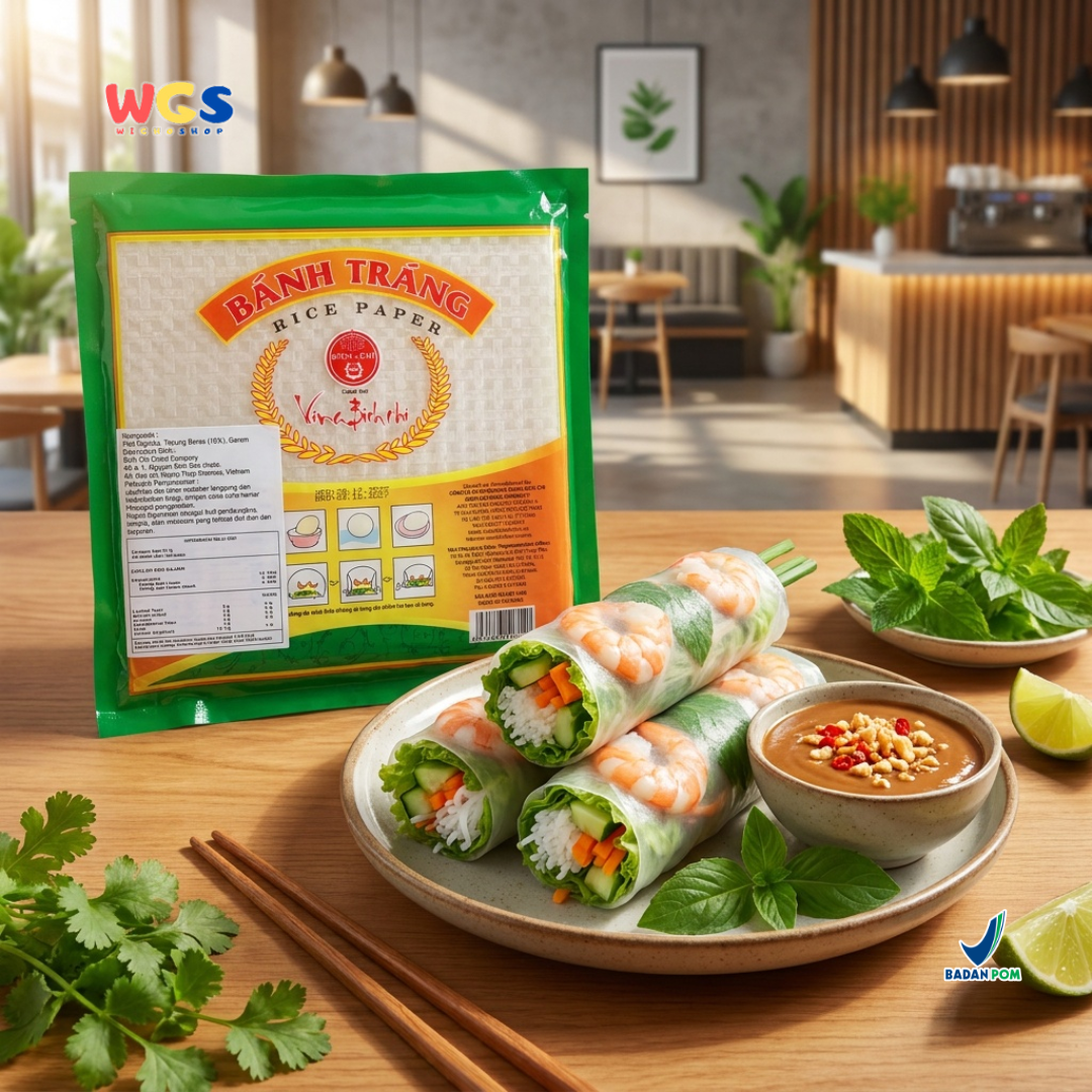 Bich Chi Banh Trang Rice Paper Square 22cm 400g - Kulit Lumpia Vietnam untuk Spring Roll