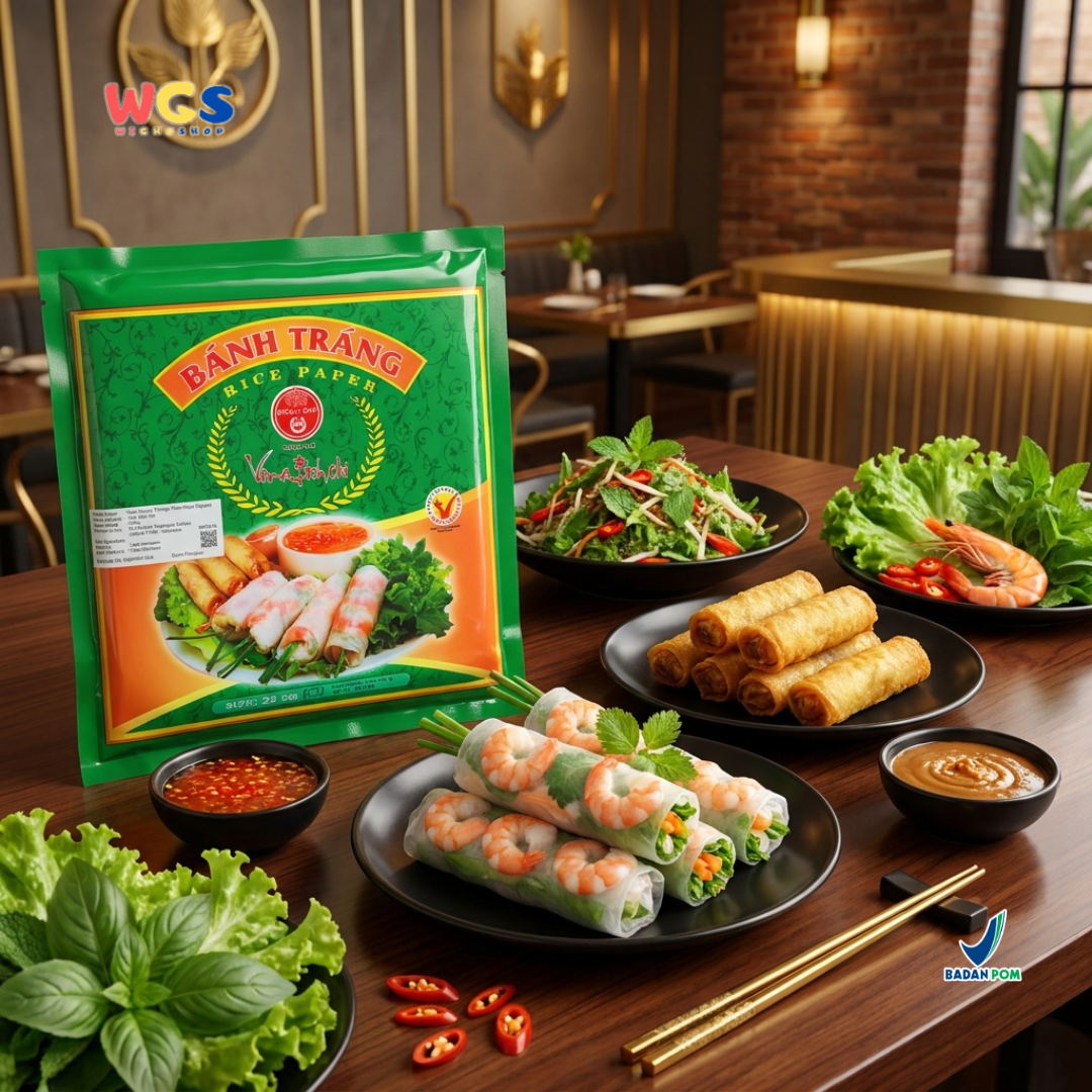 Bich Chi Banh Trang Rice Paper Square 22cm 400g - Kulit Lumpia Vietnam untuk Spring Roll