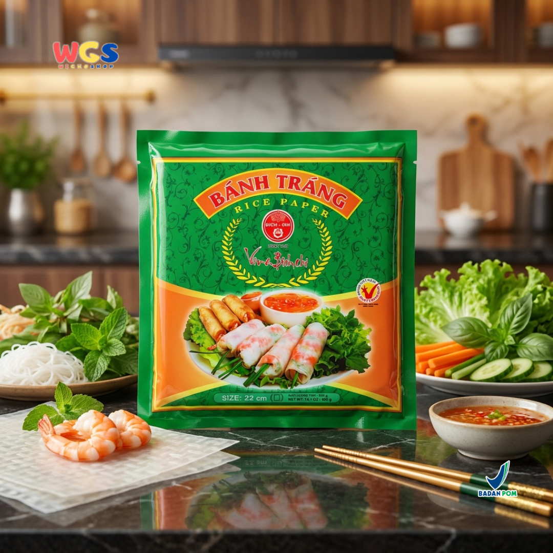 Bich Chi Banh Trang Rice Paper Square 22cm 400g - Kulit Lumpia Vietnam untuk Spring Roll