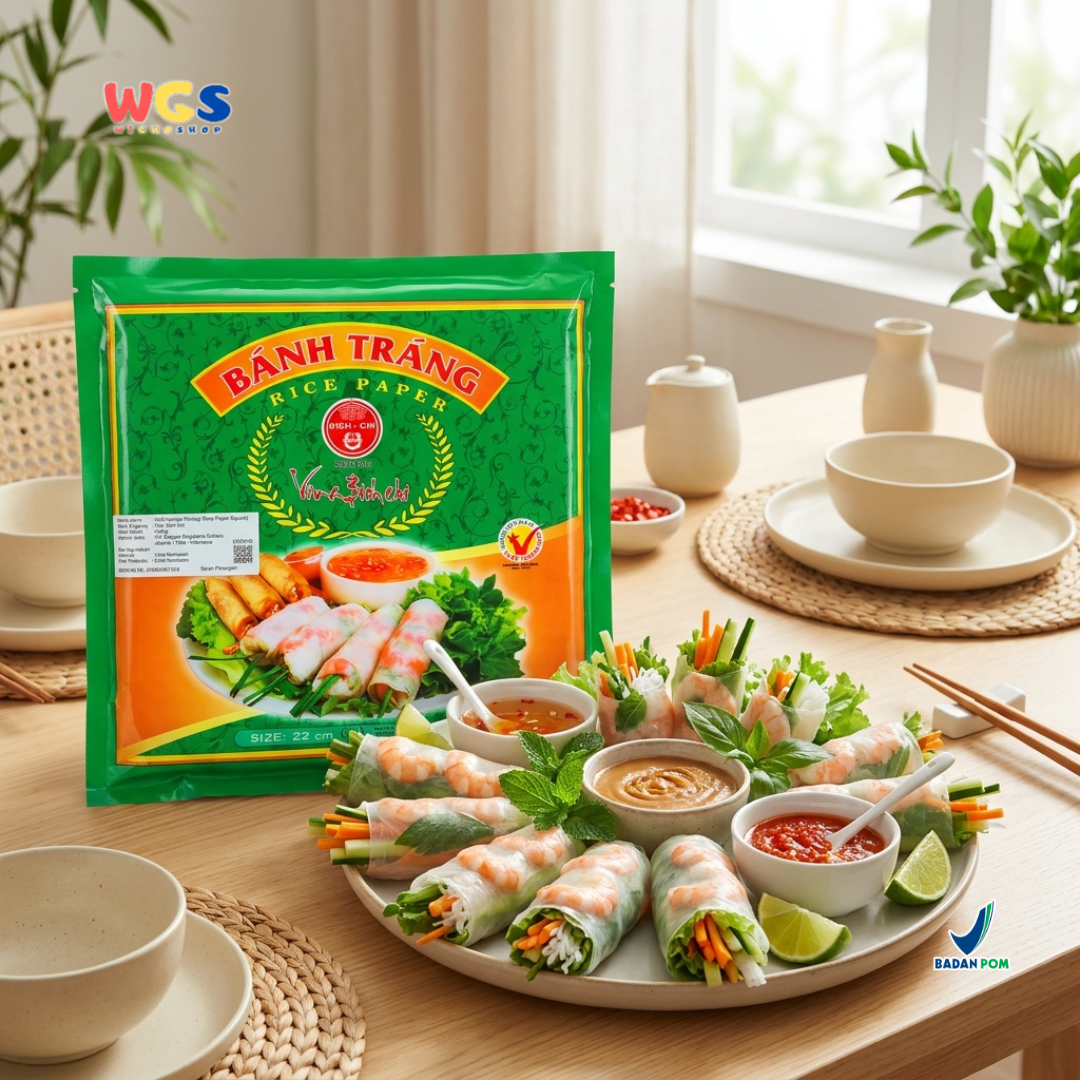 Bich Chi Banh Trang Rice Paper Square 22cm 400g - Kulit Lumpia Vietnam untuk Spring Roll