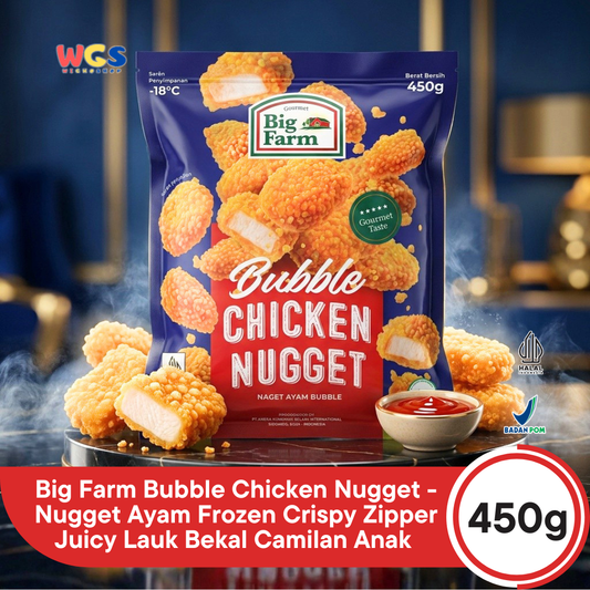 Big Farm Bubble Chicken Nugget 450g - Nugget Ayam Frozen Crispy Zipper Juicy Lauk Bekal Camilan Anak