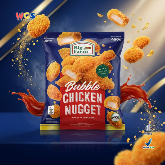 Big Farm Bubble Chicken Nugget 450g - Nugget Ayam Frozen Crispy Zipper Juicy Lauk Bekal Camilan Anak