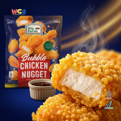 Big Farm Bubble Chicken Nugget 450g - Nugget Ayam Frozen Crispy Zipper Juicy Lauk Bekal Camilan Anak