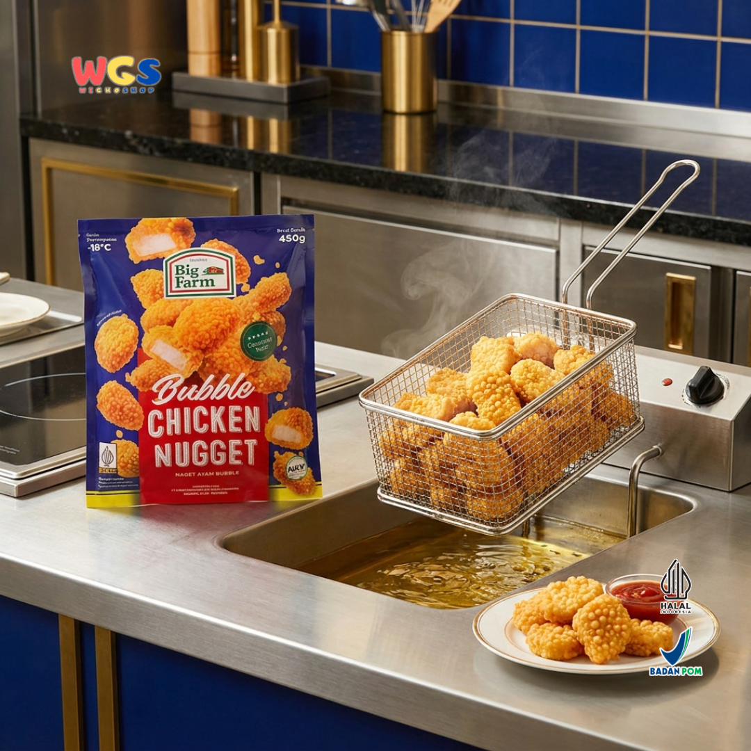 Big Farm Bubble Chicken Nugget 450g - Nugget Ayam Frozen Crispy Zipper Juicy Lauk Bekal Camilan Anak