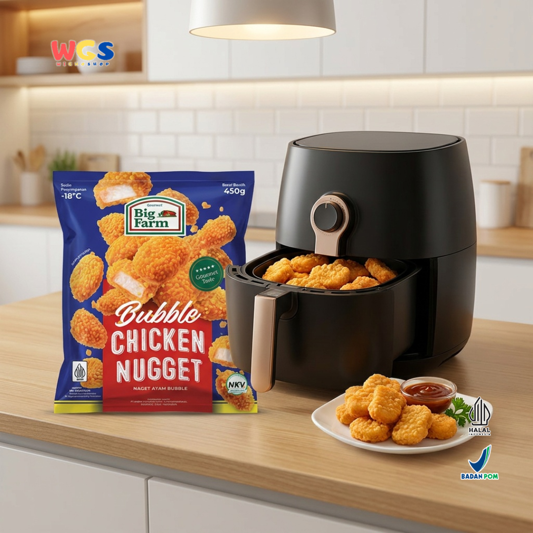 Big Farm Bubble Chicken Nugget 450g - Nugget Ayam Frozen Crispy Zipper Juicy Lauk Bekal Camilan Anak