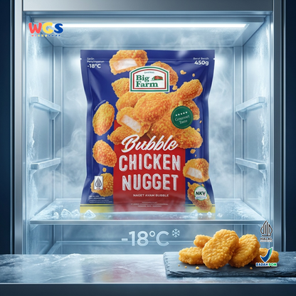 Big Farm Bubble Chicken Nugget 450g - Nugget Ayam Frozen Crispy Zipper Juicy Lauk Bekal Camilan Anak