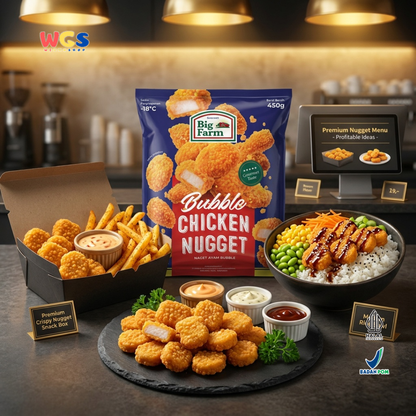 Big Farm Bubble Chicken Nugget 450g - Nugget Ayam Frozen Crispy Zipper Juicy Lauk Bekal Camilan Anak