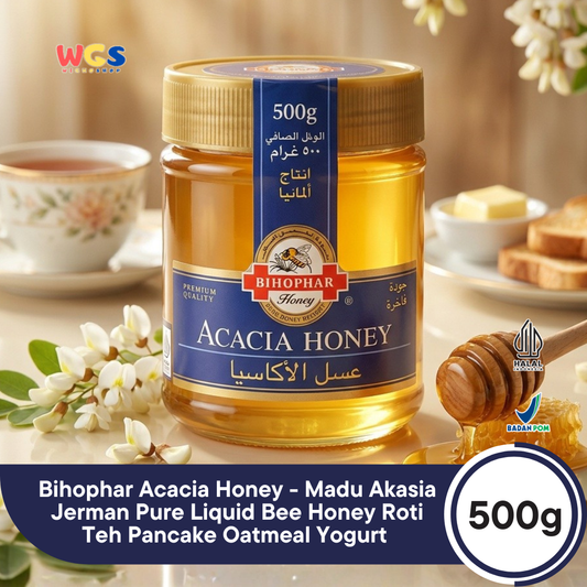 Bihophar Acacia Honey 500g - Madu Akasia Jerman Pure Liquid Bee Honey Roti Teh Pancake Oatmeal Yogurt