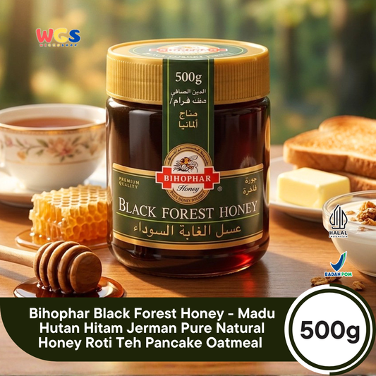 Bihophar Black Forest Honey 500g - Madu Hutan Hitam Jerman Pure Natural Honey Roti Teh Pancake Oatmeal