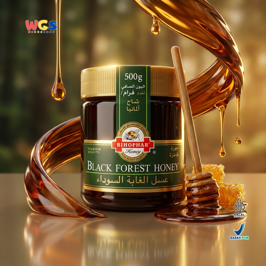 Bihophar Black Forest Honey 500g - Madu Hutan Hitam Jerman Pure Natural Honey Roti Teh Pancake Oatmeal