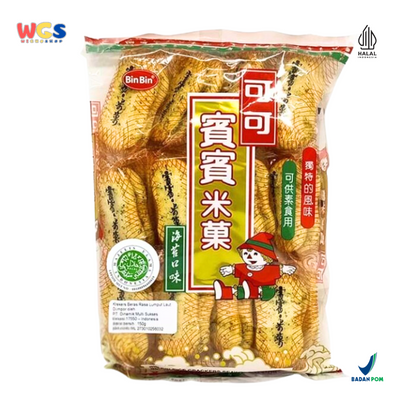 Bin Bin Rice Crackers Seaweed Flavor 150g - Kerupuk Beras Rasa Rumput Laut, Renyah dan Gurih