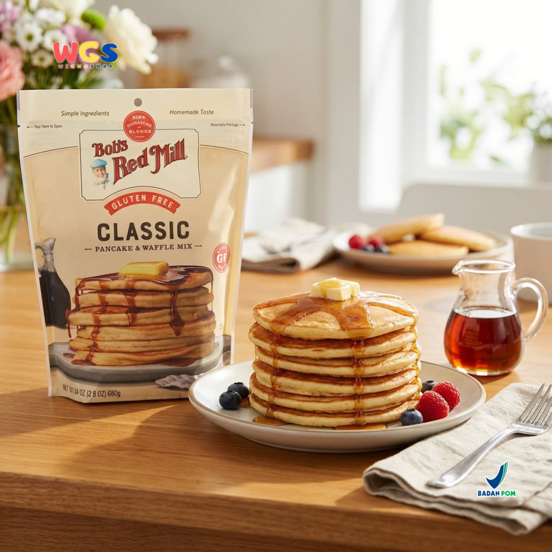 Bob’s Red Mill Gluten Free Classic Pancake & Waffle Mix 680g - Tepung Pancake Waffle Gluten Free Siap Pakai