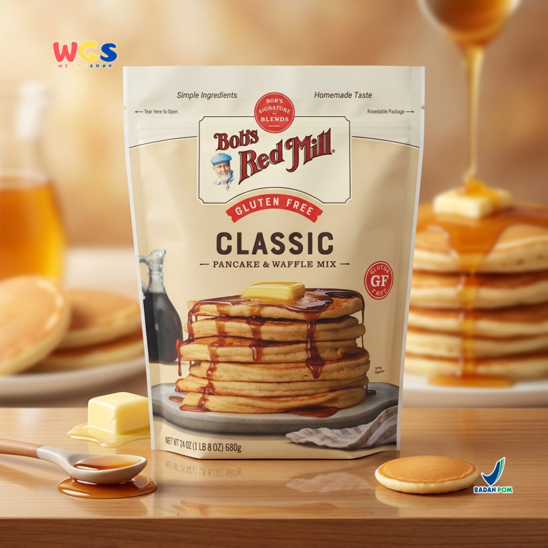 Bob’s Red Mill Gluten Free Classic Pancake & Waffle Mix 680g - Tepung Pancake Waffle Gluten Free Siap Pakai