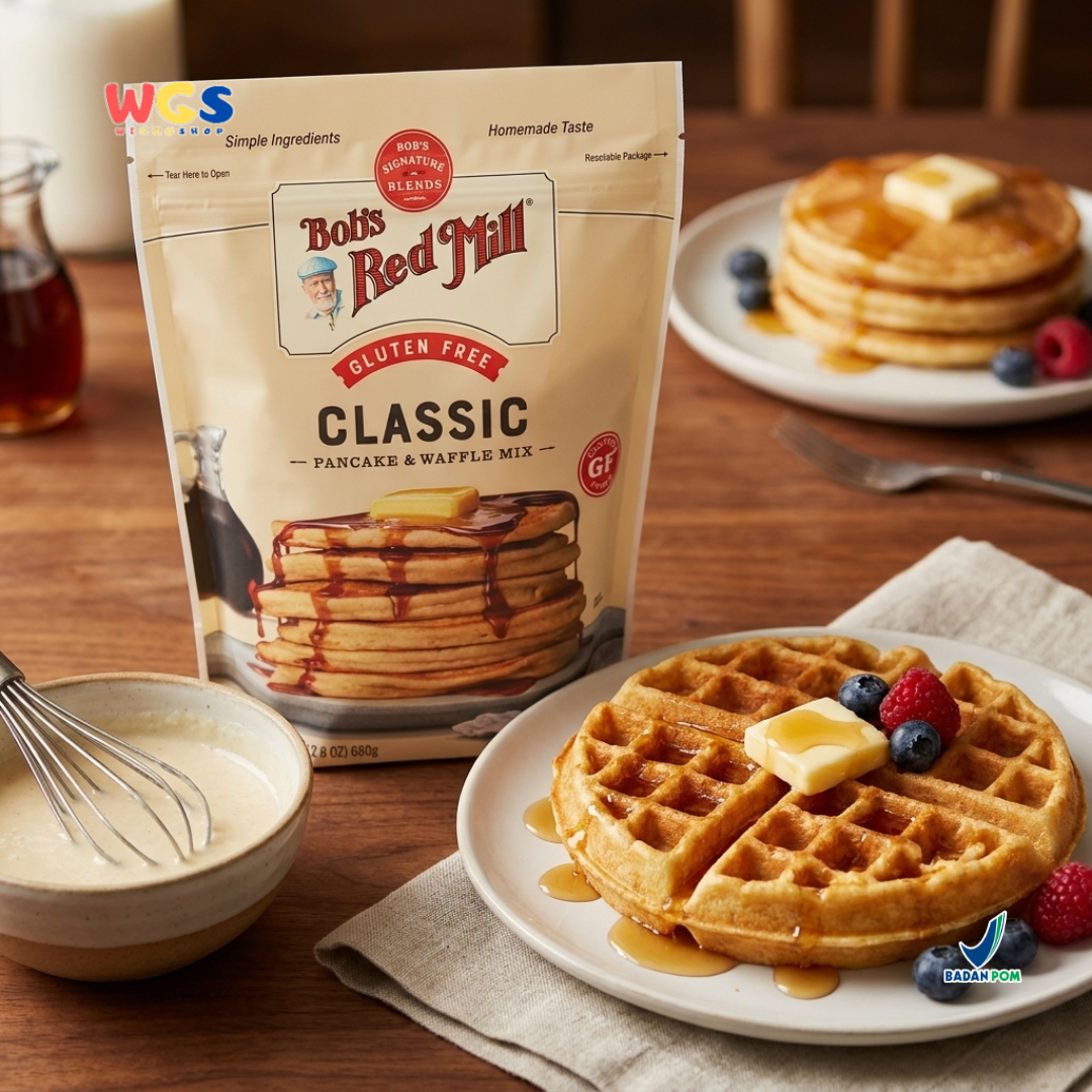 Bob’s Red Mill Gluten Free Classic Pancake & Waffle Mix 680g - Tepung Pancake Waffle Gluten Free Siap Pakai