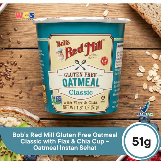 Bob’s Red Mill Gluten Free Oatmeal Classic with Flax & Chia Cup 51g – Oatmeal Instan Sehat