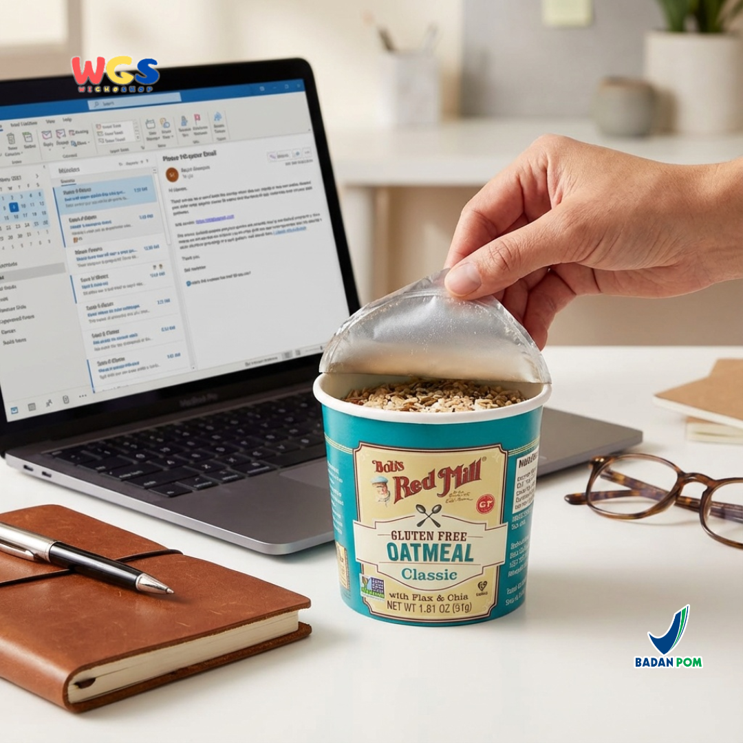 Bob’s Red Mill Gluten Free Oatmeal Classic with Flax & Chia Cup 51g – Oatmeal Instan Sehat