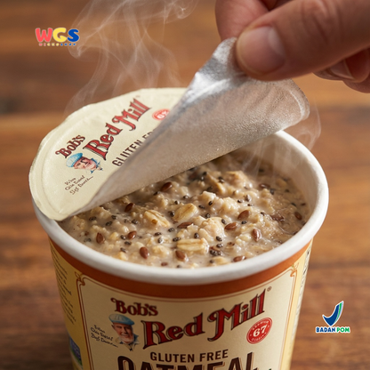 Bob’s Red Mill Gluten Free Oatmeal Classic with Flax & Chia Cup 51g – Oatmeal Instan Sehat