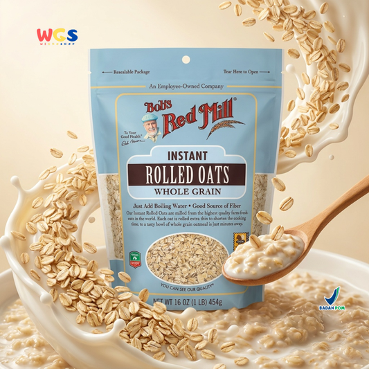 Bob's Red Mill Instant Rolled Oats 454g - Oatmeal Instan Whole Grain Sarapan Diet Granola Baking