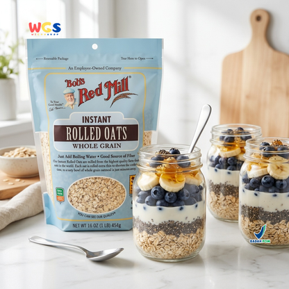 Bob's Red Mill Instant Rolled Oats 454g - Oatmeal Instan Whole Grain Sarapan Diet Granola Baking