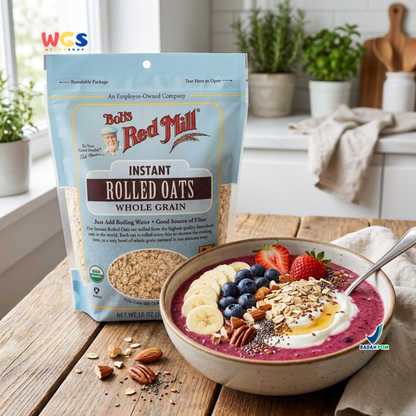 Bob's Red Mill Instant Rolled Oats 454g - Oatmeal Instan Whole Grain Sarapan Diet Granola Baking