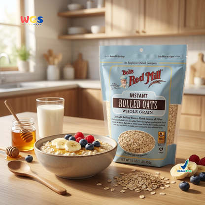 Bob's Red Mill Instant Rolled Oats 454g - Oatmeal Instan Whole Grain Sarapan Diet Granola Baking