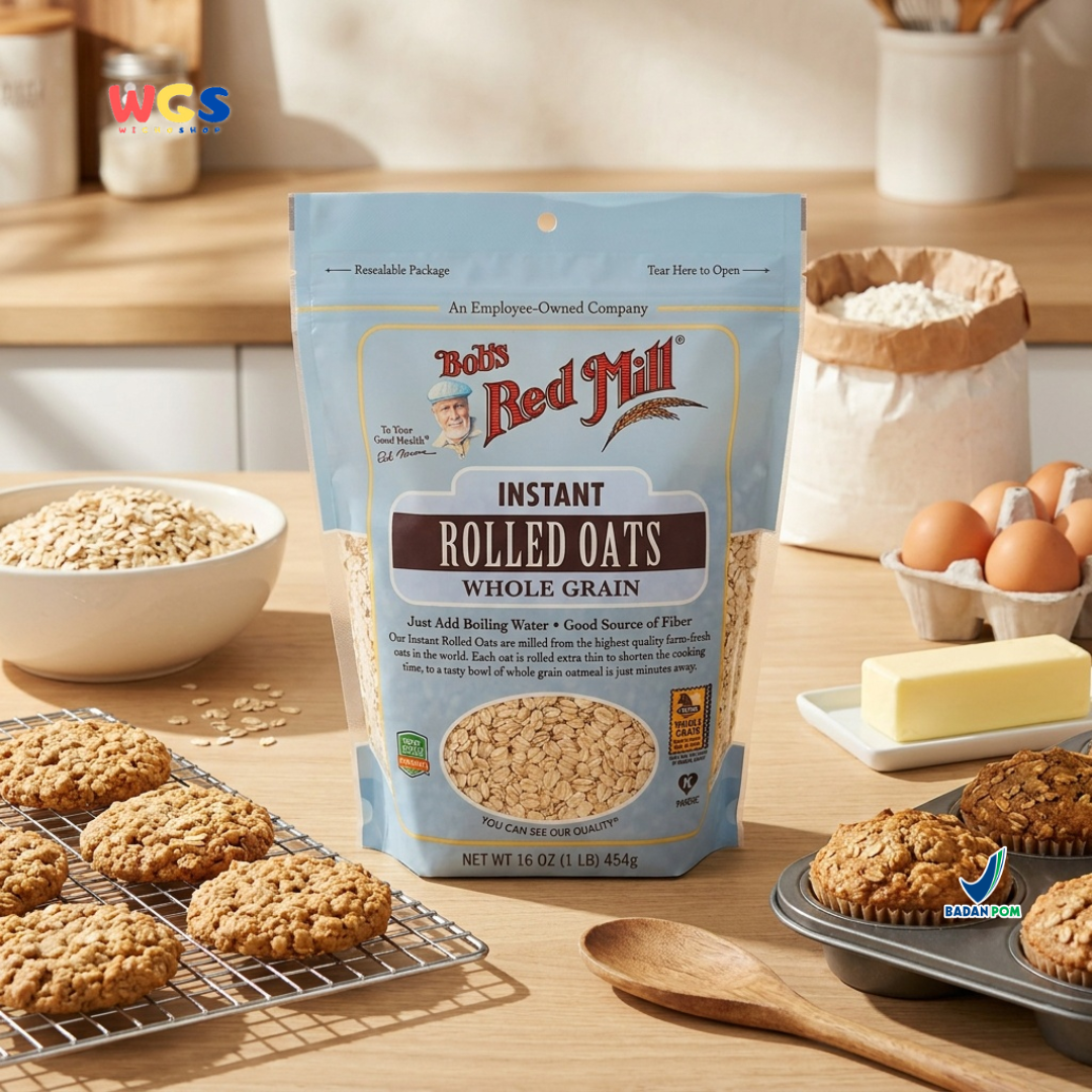 Bob's Red Mill Instant Rolled Oats 454g - Oatmeal Instan Whole Grain Sarapan Diet Granola Baking