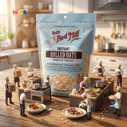 Bob's Red Mill Instant Rolled Oats 454g - Oatmeal Instan Whole Grain Sarapan Diet Granola Baking