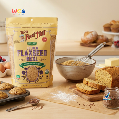 Bob's Red Mill Organic Golden Flaxseed Meal 453g - Tepung Flaxseed Organik Gluten Free Smoothie Baking