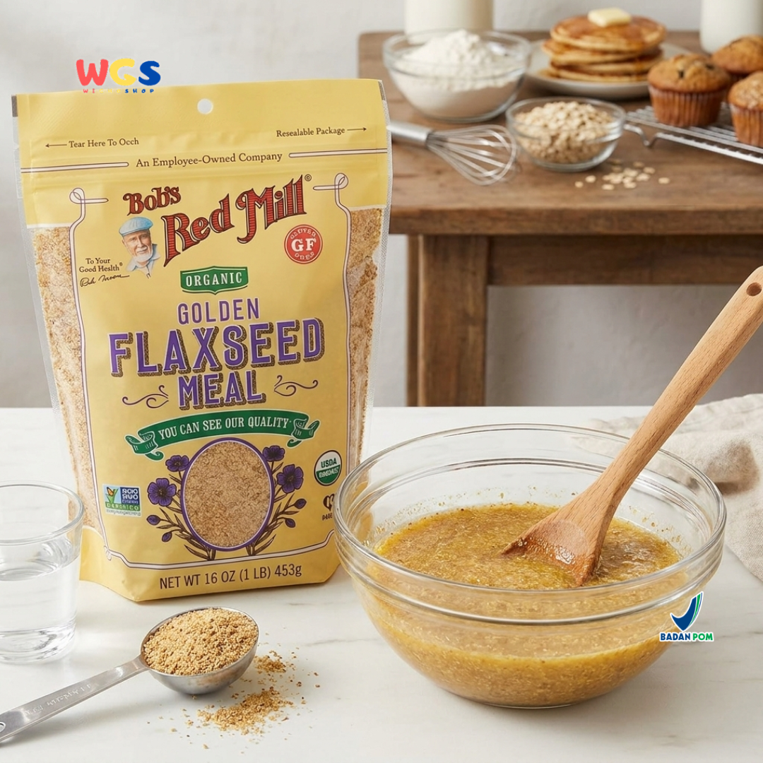 Bob's Red Mill Organic Golden Flaxseed Meal 453g - Tepung Flaxseed Organik Gluten Free Smoothie Baking