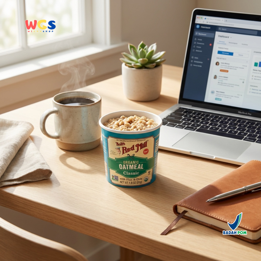 Bob’s Red Mill Organic Oatmeal Classic with Flax & Chia Cup 51g – Oatmeal Organik Gluten Free