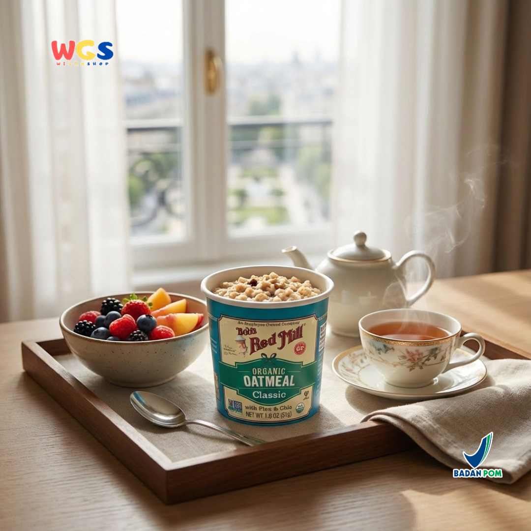 Bob’s Red Mill Organic Oatmeal Classic with Flax & Chia Cup 51g – Oatmeal Organik Gluten Free