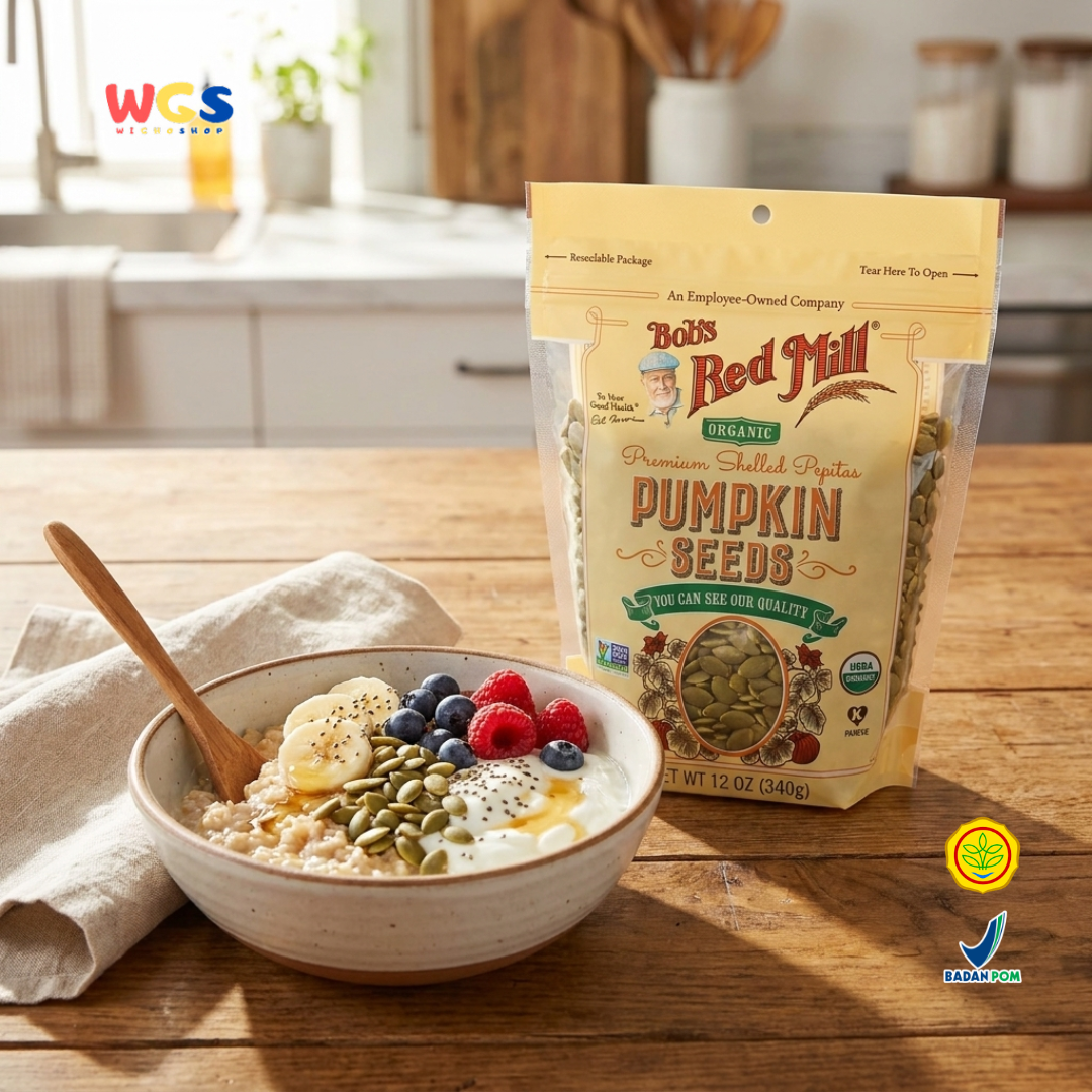Bob's Red Mill Organic Pumpkin Seeds 340g - Biji Labu Kupas Pepitas untuk Salad Granola
