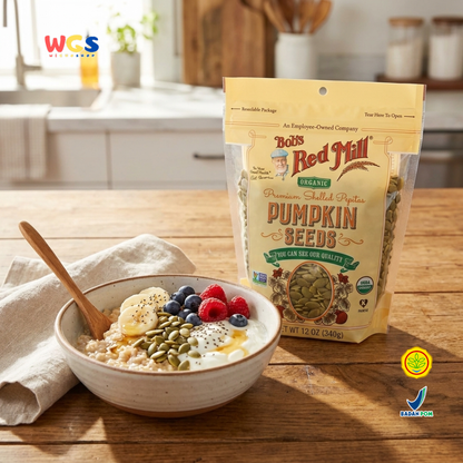 Bob's Red Mill Organic Pumpkin Seeds 340g - Biji Labu Kupas Pepitas untuk Salad Granola