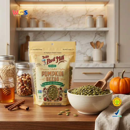 Bob's Red Mill Organic Pumpkin Seeds 340g - Biji Labu Kupas Pepitas untuk Salad Granola