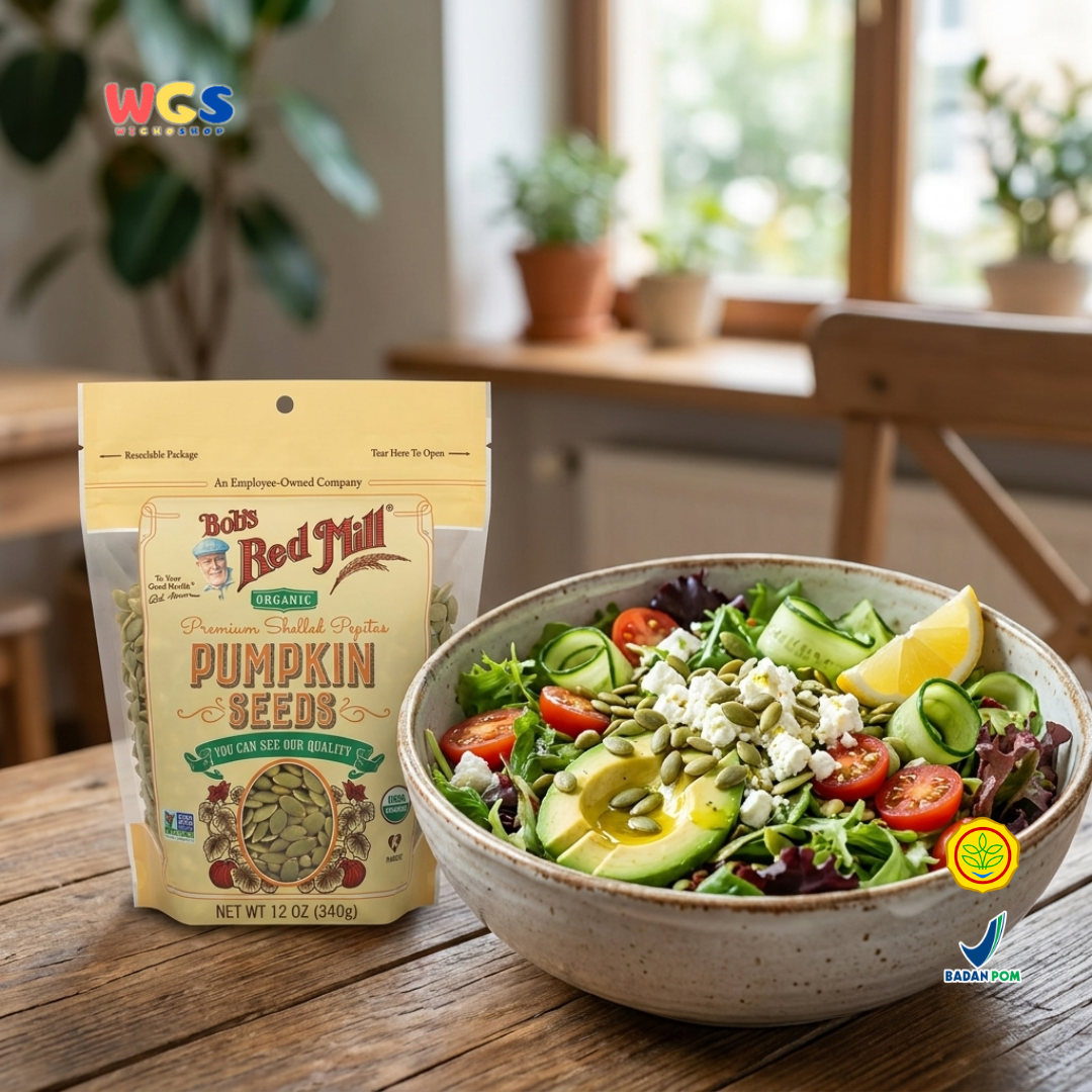 Bob's Red Mill Organic Pumpkin Seeds 340g - Biji Labu Kupas Pepitas untuk Salad Granola