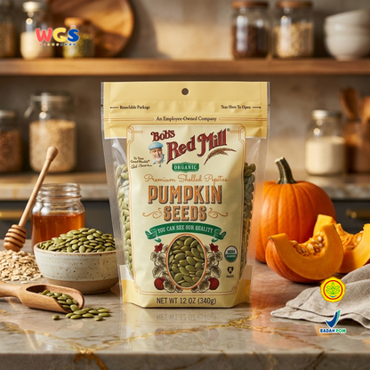 Bob's Red Mill Organic Pumpkin Seeds 340g - Biji Labu Kupas Pepitas untuk Salad Granola